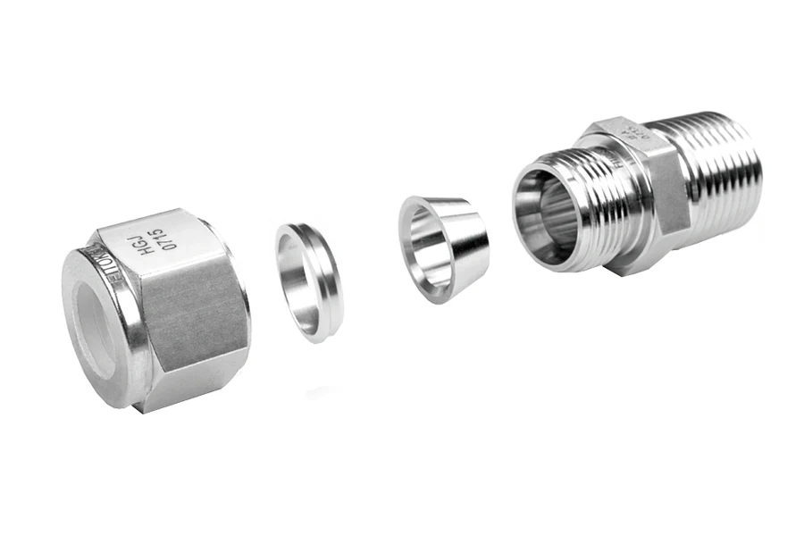 卡套接頭 卡套直通接頭 Tube OD 1/8”–1”／3–25 mm・SUS316