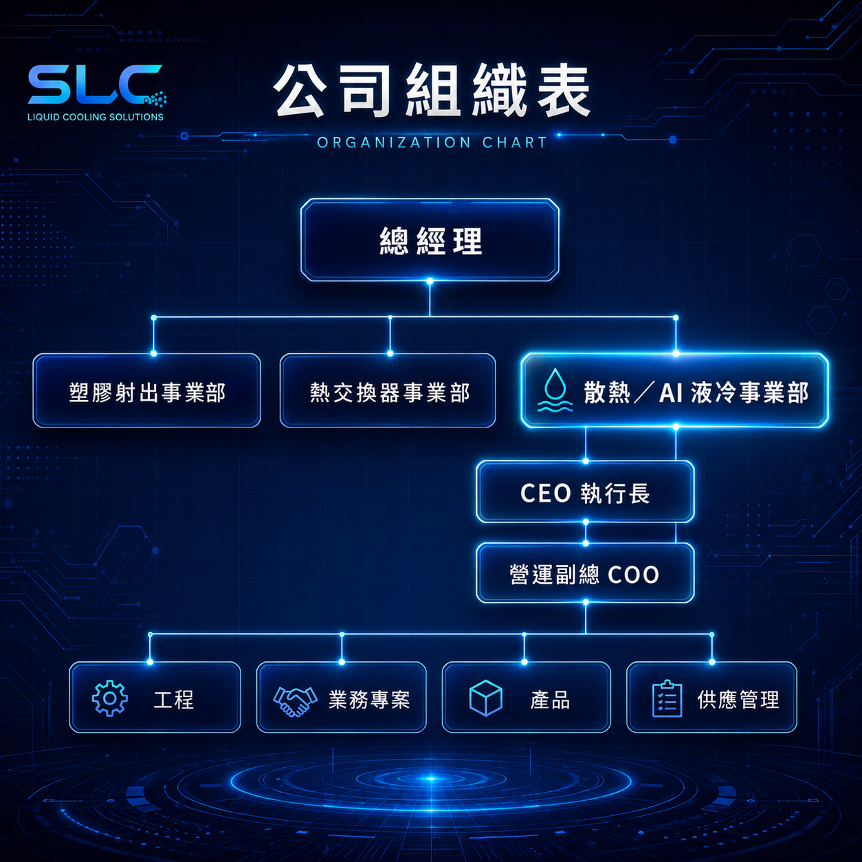 SLC Solutions 公司組織表